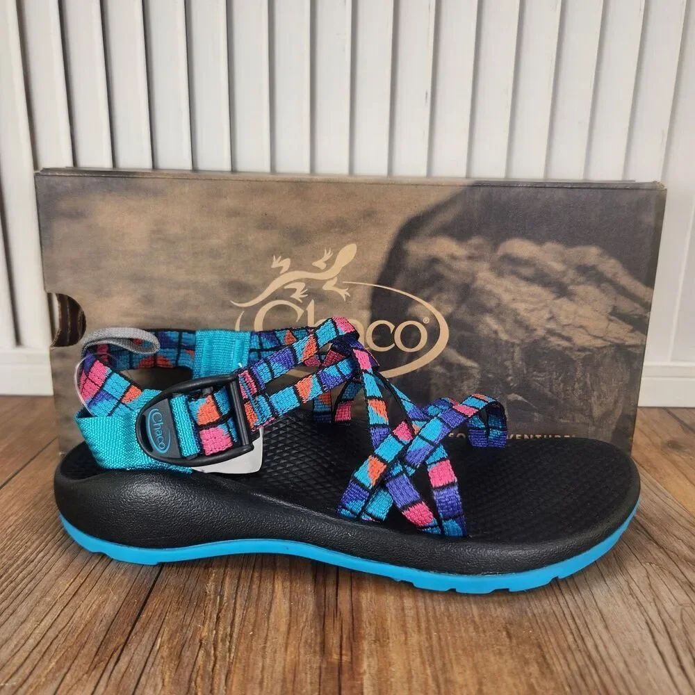 Chaco ZX/1 Ecotread Kids Sz 3 M Break Teal Hiking Beach Strappy Sandals J180264